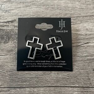 Halle Joy Graceful Ox Silver Hollow Earrings